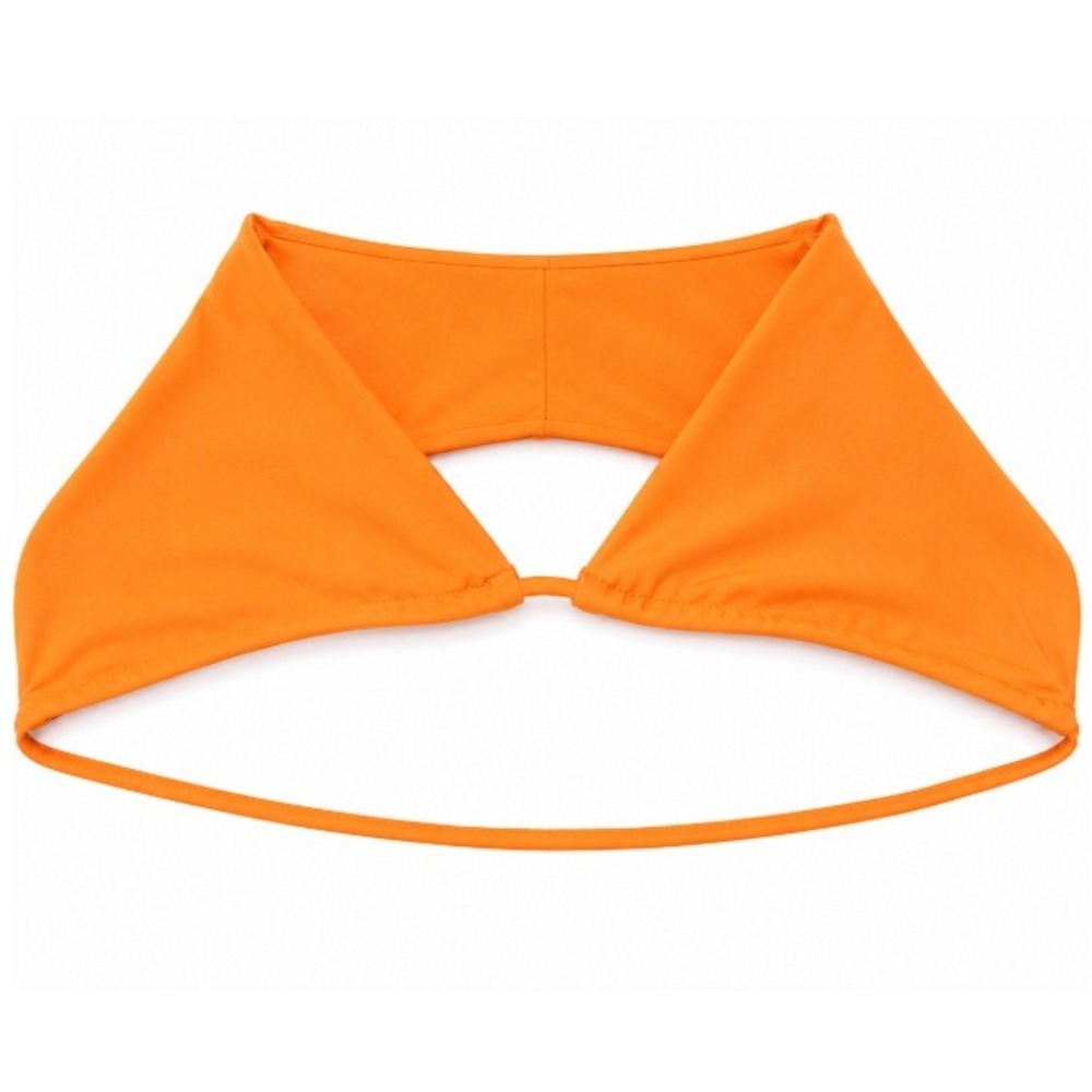 Matte Collection Women's Neon Orange Wrap Triangle Bikini Top Size L NWOT